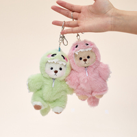 Costume de dinosaure 30 cm, ours en peluche Lina, cadeau mignon pour Halloween et Noël pour garçon et fille, T-rex vert de 12 pouces avec capuche, jouet en peluche animal en peluche