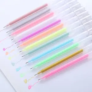 large capacity highlight pen gel ink with 0.5mm needle pen