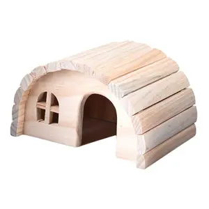 Маленький домик для домашнего животного, домик для хомяка, деревянная хижина, игрушки для жевания, изысканный дом