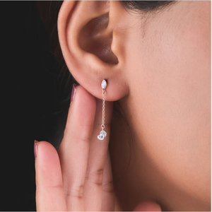 ต่างหูเพชรทรงยาวประดับเพชรทรงหยดน้ำพร้อมพื้นผิวที่ประณีตสำหรับกิจกรรมหรูหราและชุดแฟชั่นชั้นสูงจากอินเดีย - Product Image 2