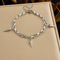 Bracelet de perles minimaliste haut de gamme pour femme 2025 – Design géométrique empilé tendance, chaîne et maillons en laiton plaqué or, cadeau bouddhiste