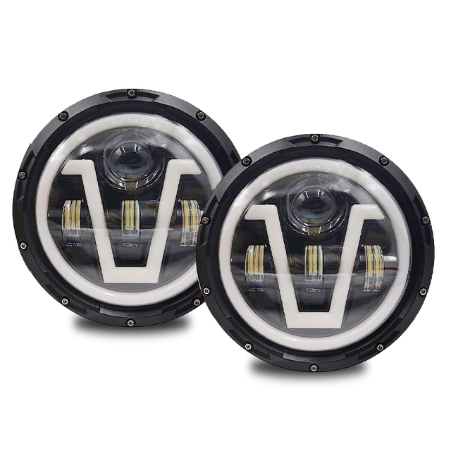 Automobiles & Motorcycles 7" Led Headlamp for Truck Offroad Car Motorcycle Drl Halo Lights Waterproof Round 7Inch Led Headlamp