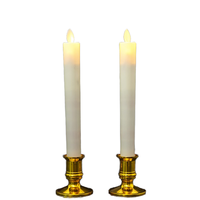 Grosir tinggi 25cm lilin asli gading berkedip LED lilin lancip murni organik lilin lebah tangan Dip lilin Votive lilin tanpa api