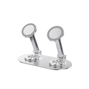 Magnetic Aluminum Alloy Dual Position 360 Rotating Adjustable Portable Foldable Desk <strong>Stand</strong> for <strong>iPhone</strong> iPad Smartphone - Product Image 1
