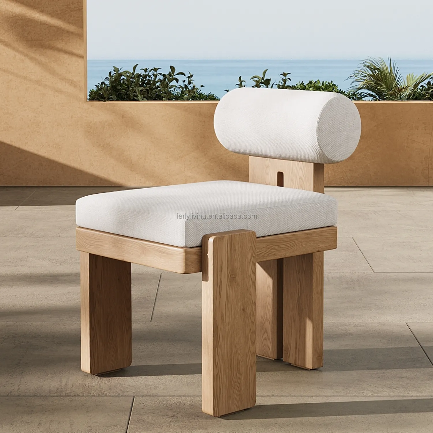 FELLY 새로운 디자인 현대 야외 정원 라운지 가구 다이닝 티크 안락 의자 수입 의자 세트