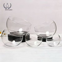 Vase en verre transparent à bords inclinés pour aquarium, décoration de bureau, terrarium pour mousse, conteneur écologique pour micro-paysage