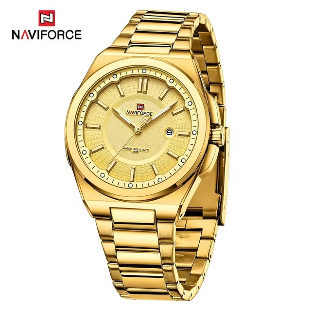 Naviforce NF9212 9212 Stainless Steel Strap Analog Wristwatch Luxury Mens Style Clock Quartz Watches for Men Montre Relojes Uhr