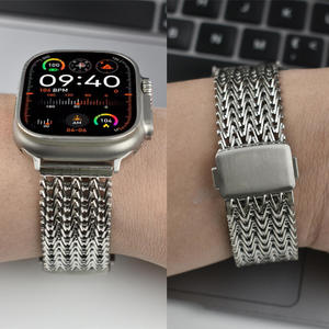 Bracelet de montre de luxe pour Apple Watch Series 10 9 8 49 mm en forme de V pour Huawei pour Samsung, bracelet de montre en acier inoxydable avec boucle magnétique - Product Image 2