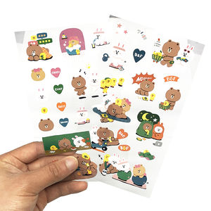 Виниловые наклейки на клеевой основе, прозрачные, в стиле кавайи, корейские, с эффектом поцелуя, водонепроницаемые, с блестками, на заказ, с контурной резкой - Product Image 6