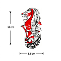 Aimant de réfrigérateur en résine 3D de Singapour, Merlion, souvenir touristique, décoration de la maison, cadeau