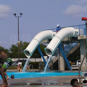 Parque acuático con toboganes y piscinas de agua de fibra de vidrio deslizante para juego de jardín - Product Image 5