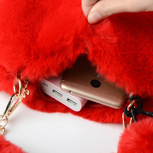 Commercio all'ingrosso di lusso Mini borse per le donne soffice cerniera in finto finto morbido con copertura a forma di cuore alla <span class=keywords><strong>moda</strong></span> borsa della ragazza - Product Image 2