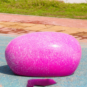 Taburete ovalado de fibra de vidrio rosa brillante F018, escultura, estatua de jardín, decoración de espacio público comercial para interiores y exteriores - Product Image 1