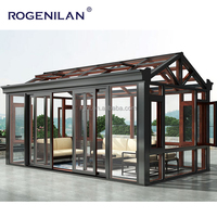 Rogenilan 빌라 하우스 파티오 인클로저 썬 룸 조립식 알루미늄 겨울 정원 모듈 식 선룸 유리 하우스