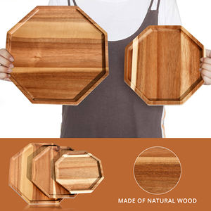Youlike Wholesales Assiette de service de fruits à dessert octogonale en bois de qualité supérieure, plateau de service, ensemble de planche à charcuterie apéritif - Product Image 6