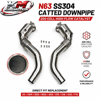 KM SS304 Euro 6 Downpipe catalytique haute performance 200 cellules pour BMW N63 X5 X5M 550i 850i G05 G15 G16 G30 Amélioration de l'échappement
