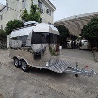 Remorque de restauration mobile en acier inoxydable pour pizzas, hamburgers et café – Camions de restauration stylés