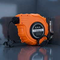 Enrouleur de câble électrique automatique classique 1111 Orange-Rouge avec rallonge rétractable de 20 mètres et garantie de 3 ans