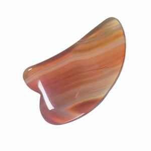 Outil de massage Gua Sha en agate rouge, pierre naturelle pour le visage - Product Image 3