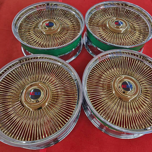 Jantes en alliage d'aluminium Popula 24 pouces, largeur 9/10, lèvre avant 3 pouces, lèvre arrière 5,7 pouces, centre doré / centre or rose, jantes à rayons - Product Image 3