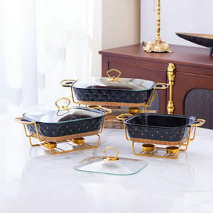 Nordic light luxe rectangulaire en céramique réchaud <span class=keywords><strong>bougie</strong></span> chauffage vaisselle domestique plaque de cuisson - Product Image 4