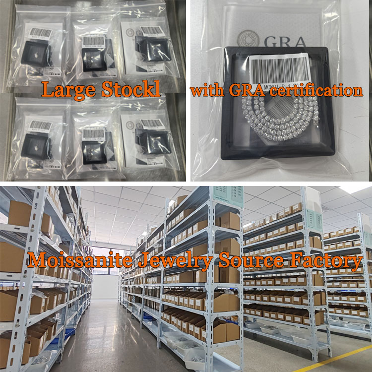 cluster tennis chain moissanite