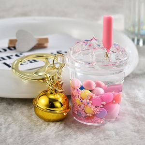Cute Bubble Bead Iceberg Cup Key Chain Creative Quicksand Liquid Floating Acrylic Keyring Couple <b>Backpack</b> Pendant Keychain Gift - Product Image 3