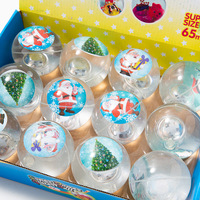Balle d'eau rebondissante lumineuse LED colorée de Noël pour enfants, 6,5 cm, en TPR gonflable, nouvelle collection