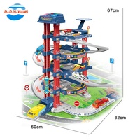 Jouet de Parking électrique multifonctionnel, 4 couches d'ingénierie, Police de feu, ville, Garage, piste de course, voiture, jouet d'ascenseur de stationnement