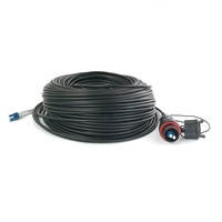 Câble optique extérieur blindé noir 2 fibres SM 4,8 mm de diamètre 9/125 µm G657A2 LSZH avec connecteur LC/UPC Fullax Duplex IP67