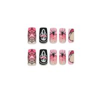 Vente chaude Halloween Crâne Coeur Araignée Conception Cercueil Faux Ongles Halloween Acrylique Press-On Ongles pour Doigts ABS En Gros