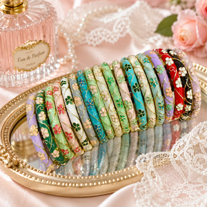 Wholesale Chinese Style Travel Gift Color Drop Spring Open <b>Bracelet</b> Peony Cloisonne Ladies Vintage Enamel Bangles for Gift Party - Product Image 3