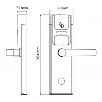 Cerradura Electrónica Inteligente RF para Hotel, de Acero Inoxidable, Impermeable, con Tarjeta, Sistema de Cerradura de Puerta de Hotel Duradero y Pulido, con Codificador