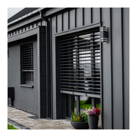 Verre trempé Automatique Alliage d'Aluminium Avant Extérieur Pare-Soleil Vertical Persienne Conception Aero Feuille Lames Persiennes Fenêtres