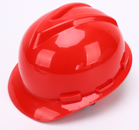 Casque de sécurité industriel en plastique HDPE rouge avec doublure en plastique et boucle de type V, très bon marché, pour travaux de construction avec sangle de mentonnière