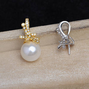 จี้เงินแท้ S925 รุ่น JG6002 อุปกรณ์ DIY สำหรับทำเครื่องประดับมุกขนาด 10-12 มม. จี้รูปโบว์  ฐานจี้เปล่า  จี้และชาร์มคุณภาพดี  ผลิตภัณฑ์กึ่งสำเร็จรูป - Product Image 1