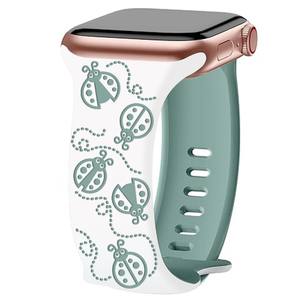 Bracelet de montre en silicone gravé au laser Win-Win pour <span class=keywords><strong>Apple</strong></span> <span class=keywords><strong>Watch</strong></span>, bracelet sport texturé de remplacement - Product Image 2