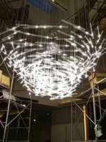 Lustre en cristal sur mesure, grand modèle, anti-éblouissement, à LED, pour hall d'hôtel, centre commercial, couloir