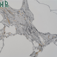 Dalle de quartz Calacatta 6733 résistante aux taches, aux rayures et à la chaleur, avec veines grises, en quartzite blanc, pour plan de travail de cuisine et projets de construction