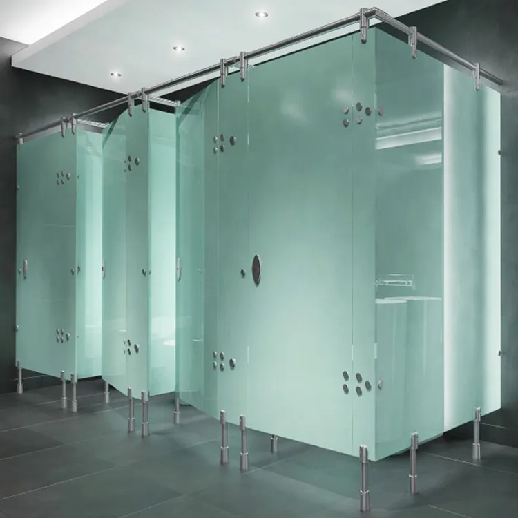 6mm 8mm 10mm 12mm 15mm porte de toilette en verre givré acide gravé sécurité verre trempé trempé salle de bains porte de douche