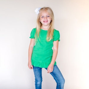 Camiseta Personalizada para Niñas, Manga Corta, Verano, Algodón, Mangas Abullonadas, Ropa de Verano para Bebés, Camiseta para Niñas Grandes - Product Image 5