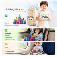 Bloques Magnéticos de Construcción, 96 Piezas, Caja Metálica Portátil, Juego de Bloques Magnéticos para Niños, Viajes, Aprendizaje STEM, Regalo para Niños Mayores de 3 Años