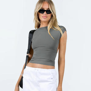 T-Shirt Sexy Aderente da Donna Y2K, 95% Nylon 5% Spandex, Traspirante e Assorbente - Product Image 2