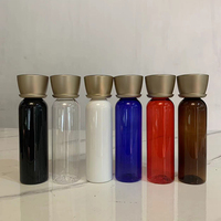Flacon de toner cosmétique Hengjian de luxe en plastique PET transparent blanc, noir, marron, 100 ml, 120 ml, avec bouchon à vis doré