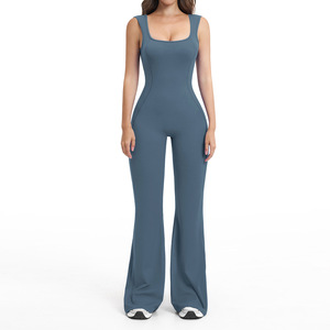 Spandex/Nylon Sports Yoga Beautiful-Back Jumpsuit Flared-Leg Fitness One-Piece Figure-Slimming For fitness and everyday wear - Product Image 6