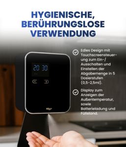 Distributeur de savon liquide intelligent sans contact à écran LCD en alliage d'aluminium rechargeable de 480 ml, affichage de la température, pour la maison et l'hôtel - Product Image 3
