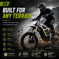 Moto électrique tout-terrain 2000W à moteur central, 48V 20AH, vitesse maximale 45km/h, pour adultes, modèle d'aventure, en stock local aux États-Unis