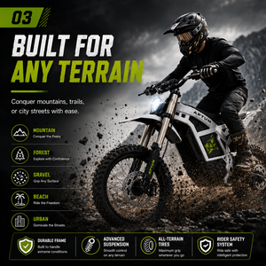 Motocicleta Eléctrica Todoterreno de 2000W con Motor Central, 48V 20AH, 45km/h, Alta Velocidad, para Adultos, Aventura, 48V, Stock Local en EE. UU. - Product Image 5