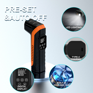 Petit gonfleur de pneu sans fil gonflage rapide affichage numérique pompe de gonflage des pneus de voiture compresseur d'air pour pneus de véhicules - Product Image 4