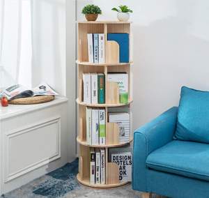 Top Sale Wear-Resistant Wall-Leaning <strong>Children</strong> <strong>S</strong> Desktop Storage Cabinet Wooden Rotational Bookshelf - Product Image 6